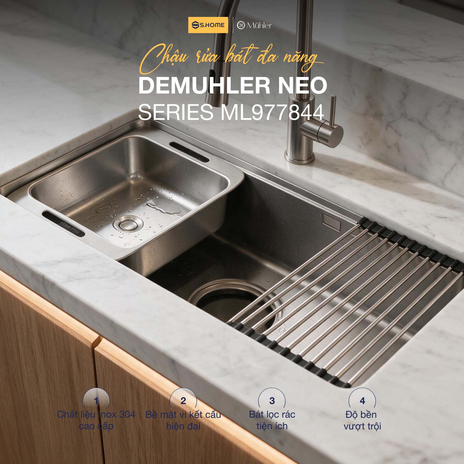 Chậu rửa bát đa năng DeMuhler NEO Series ML977844